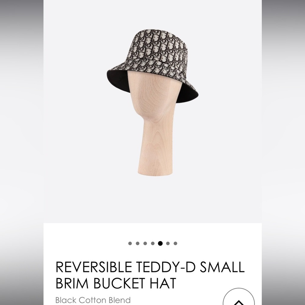 DIOR Reversible Teddy-D Small Brim Bucket Hat Black